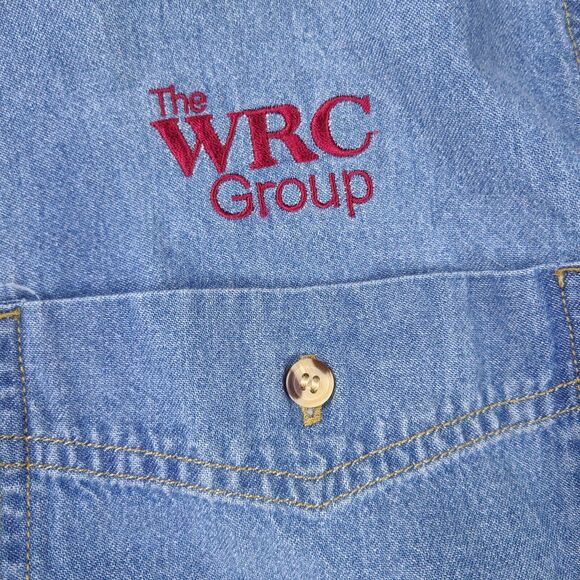 VTG Peregrine Bay Denim Shirt Mens Small Blue WRC Group Button Up Long Sleeve - Picture 5 of 15